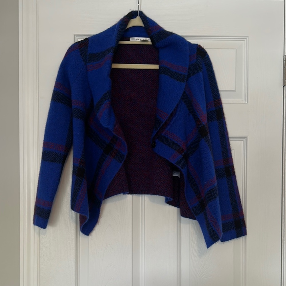 Blue Plaid Women's Sweater